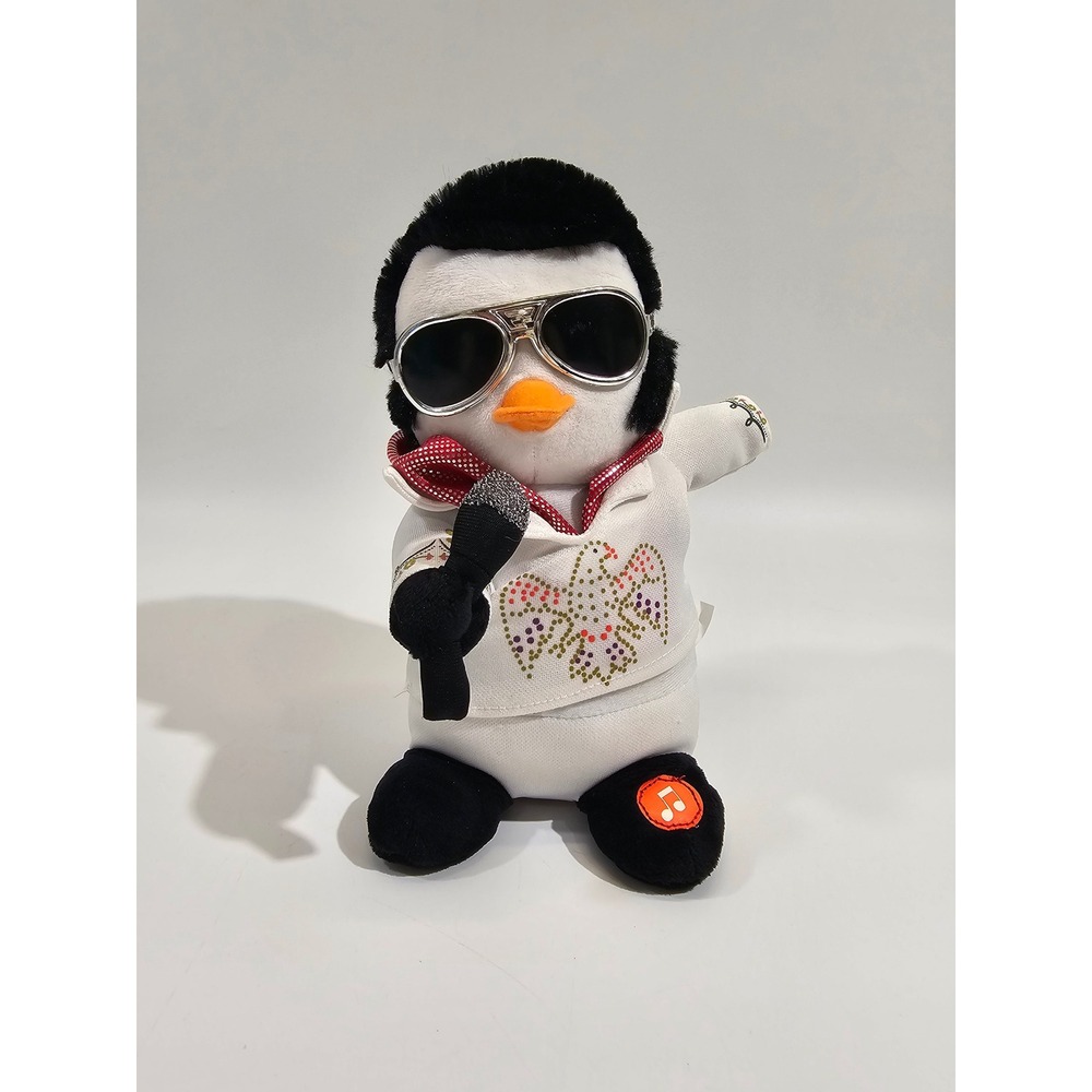 Elvis Presley Penguin Plush Musical Animated White Jumpsuit 2015 Dyno Seasonal